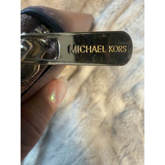 Michael Kors Jet Set Large Three Quarter Zip Leather Wallet - Dusty Rose - Picture 6 of 13